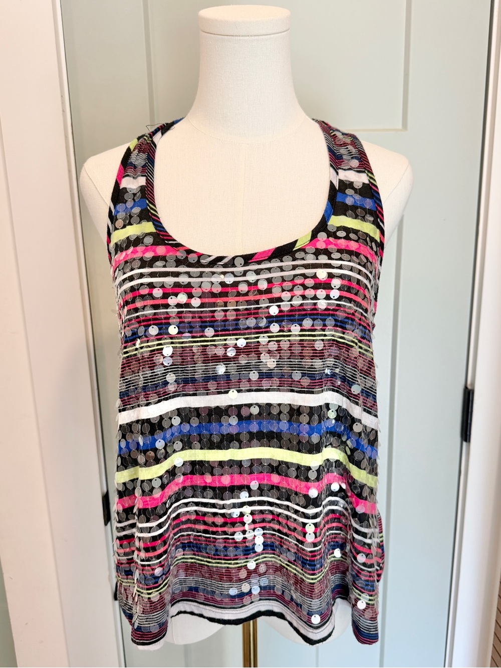 Almost Famous Sequin Stripe Tank Y2K 2000s Hannah Montana Lizzie McGuire